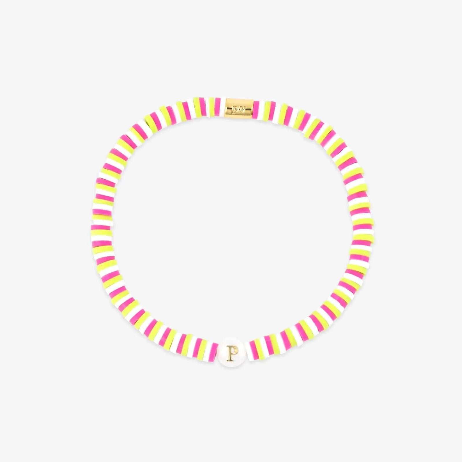 Raspberry Alphabet Stretch Bracelet