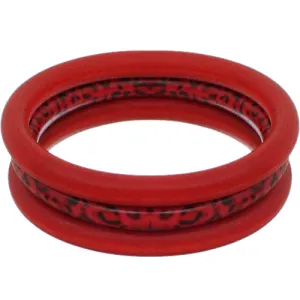 Red 3-Piece Wooden Cheetah Stacked Bracelets