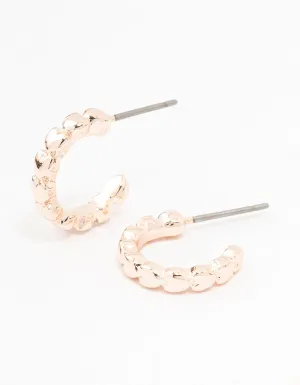 Rose Gold Solid Heart Huggie Earring