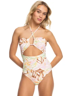 Roxy Meadow Flowers  Fashion Halter Neck One-Piece Swimsuit - Quiet Green Coast 2 Coast