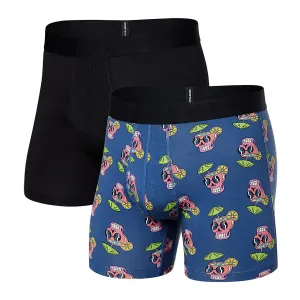 Saxx Droptemp™ Cooling Cotton 2-Pack Underwear - Drunken Skulls- Black