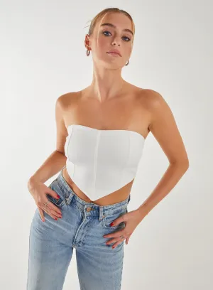 Seam Detail Strapless Corset Top