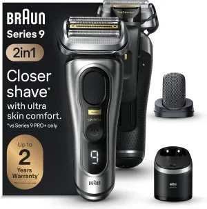 Series 9 PRO  Electric Razor for Men, 5 Pro Shaving Elements and Shave-Preparing Procomfort Head for Closeness & Skin Comfort, 6In1 Smartcare Center, Wet or Dry Use, Charging Stand, 9597Cc