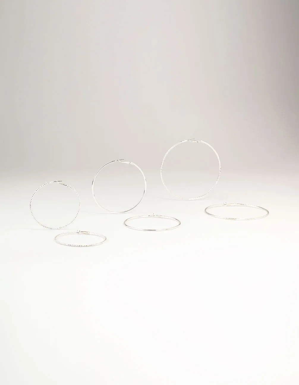 Silver Diamante Hoop Earrings 3-Pack