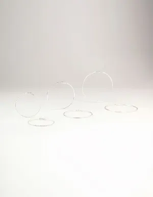 Silver Diamante Hoop Earrings 3-Pack