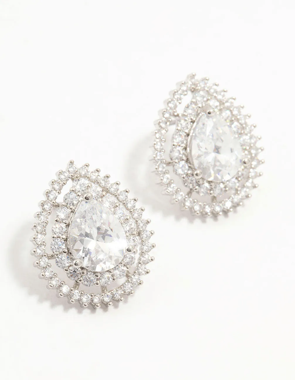 Silver Diamante Snowflake & Pearl Drop Earrings