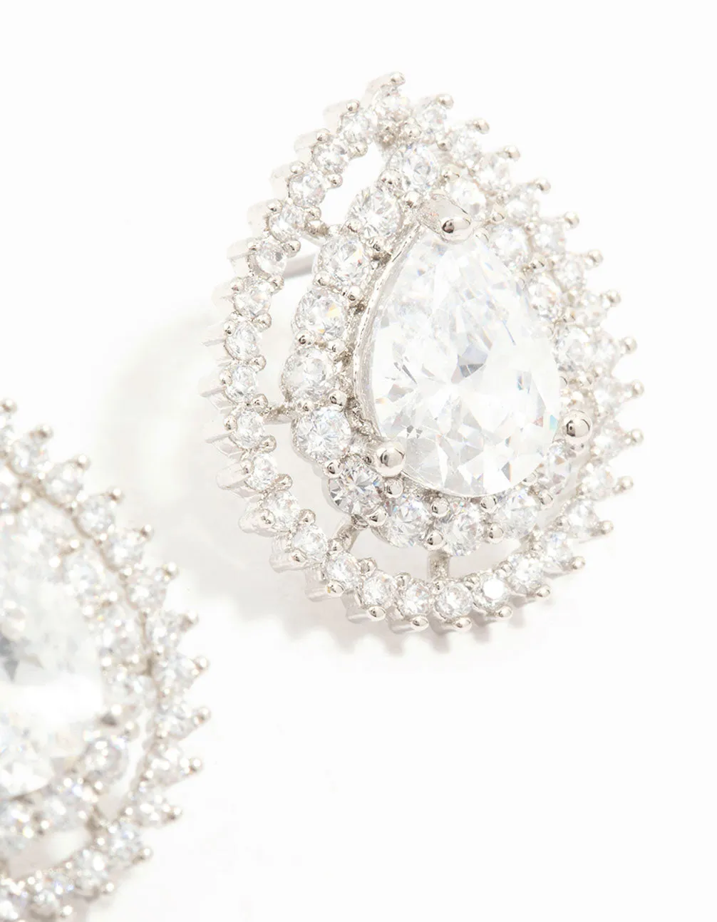 Silver Diamante Snowflake & Pearl Drop Earrings