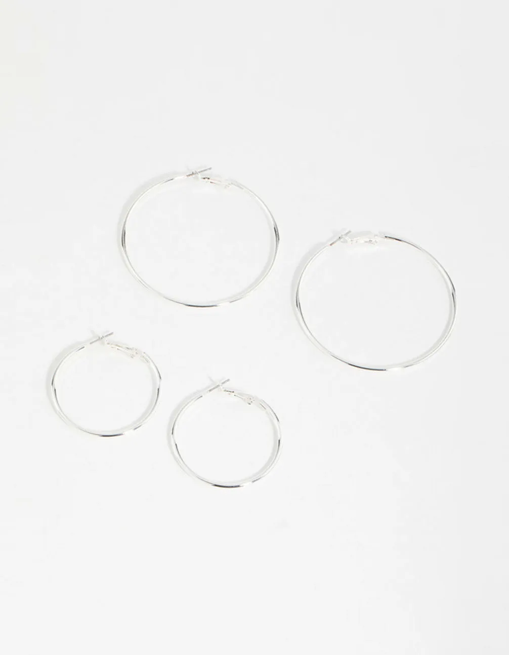 Silver Mixed Size Hoop Earrings 2-Pack