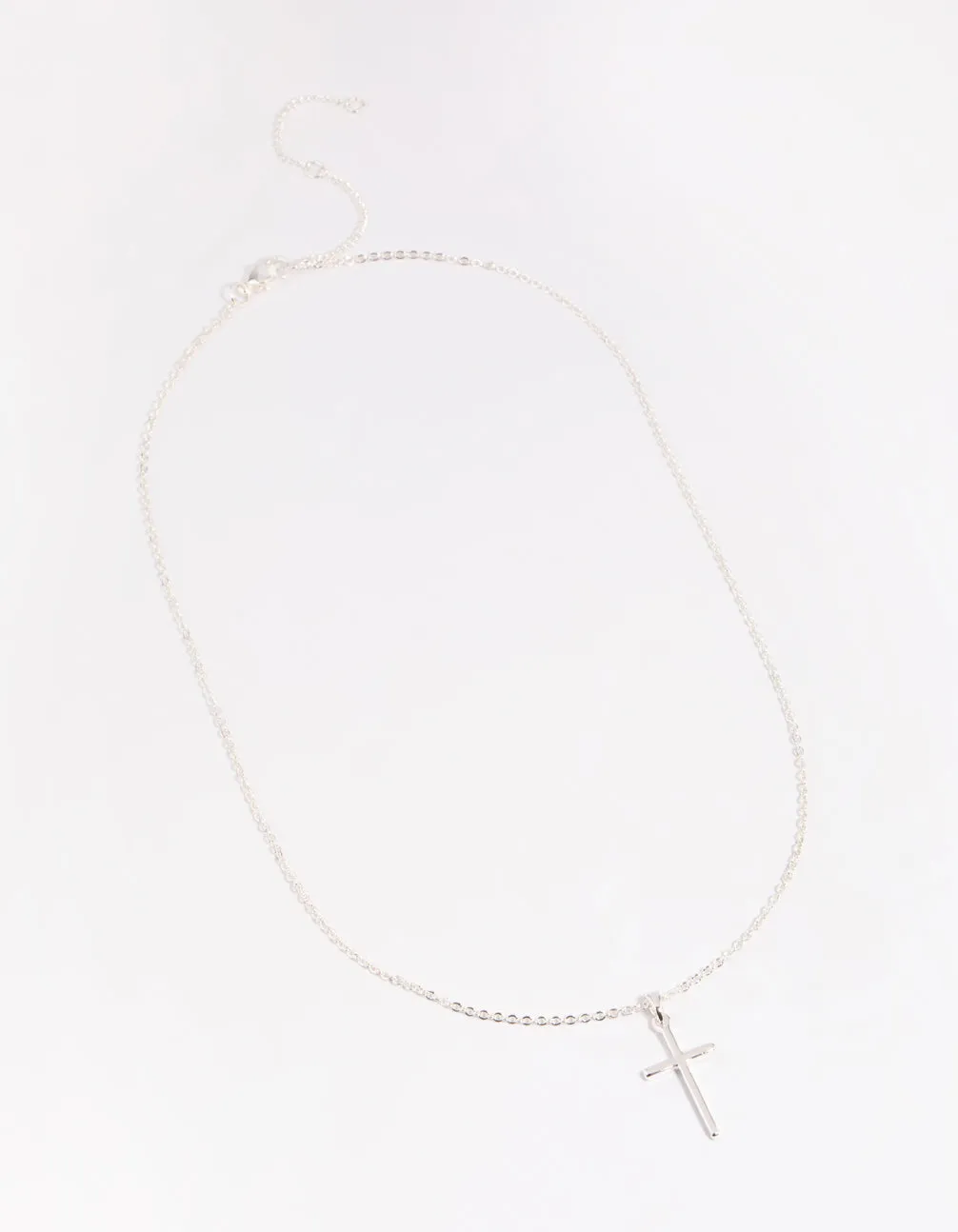 Silver Plated 45cm Cross Necklace