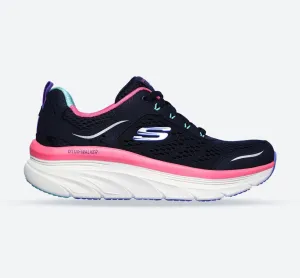 Skechers 149023 D'lux Walker Infinite Motion Sports Sneakers für Damen, weite Passform, Marineblau/Mehrfarbig
