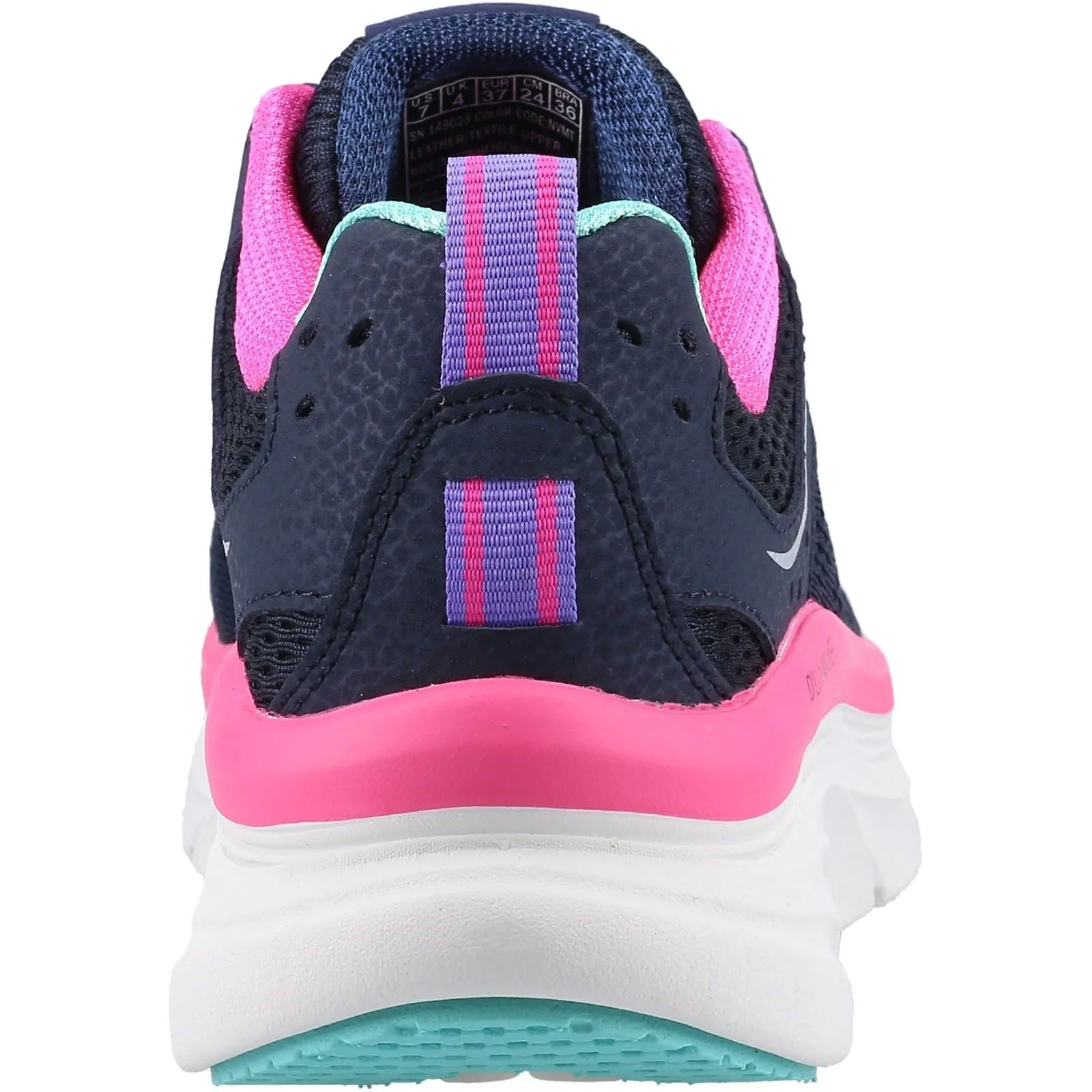 Skechers 149023 D'lux Walker Infinite Motion Sports Sneakers für Damen, weite Passform, Marineblau/Mehrfarbig