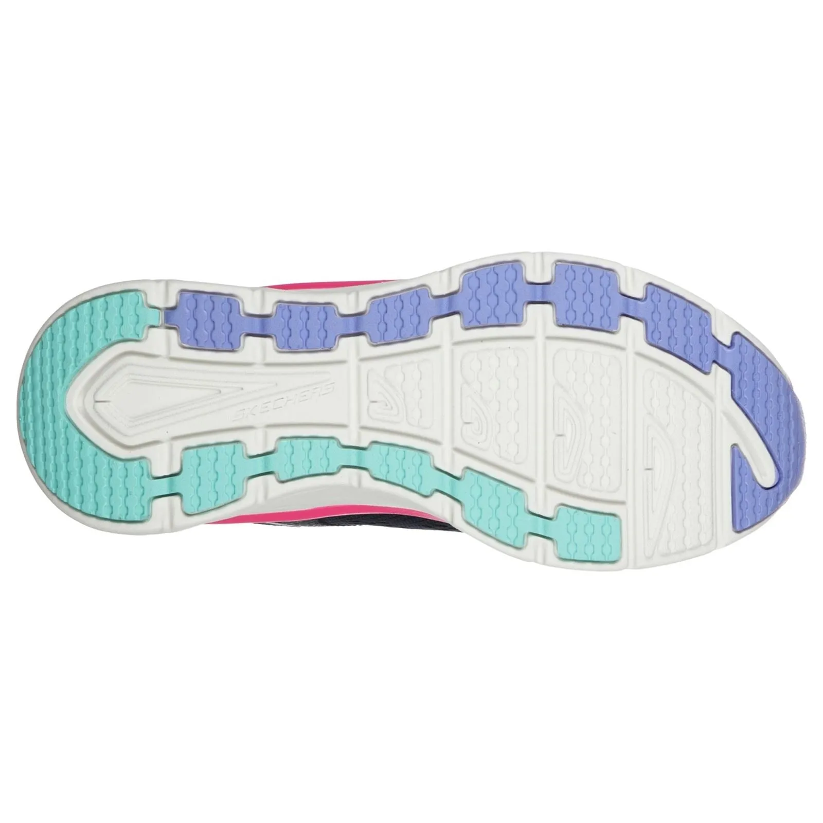 Skechers 149023 D'lux Walker Infinite Motion Sports Sneakers für Damen, weite Passform, Marineblau/Mehrfarbig