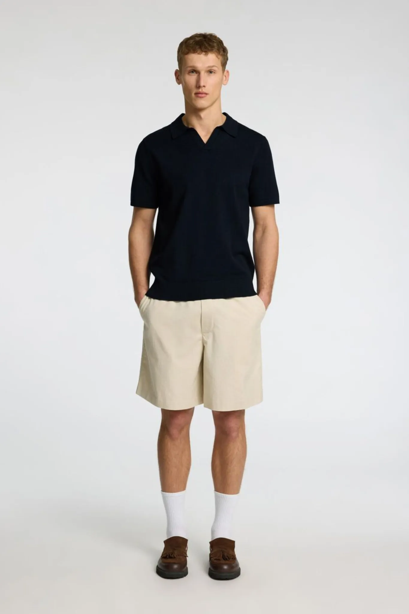 SLHTELLER SS KNIT POLO - SKY CAPTAIN