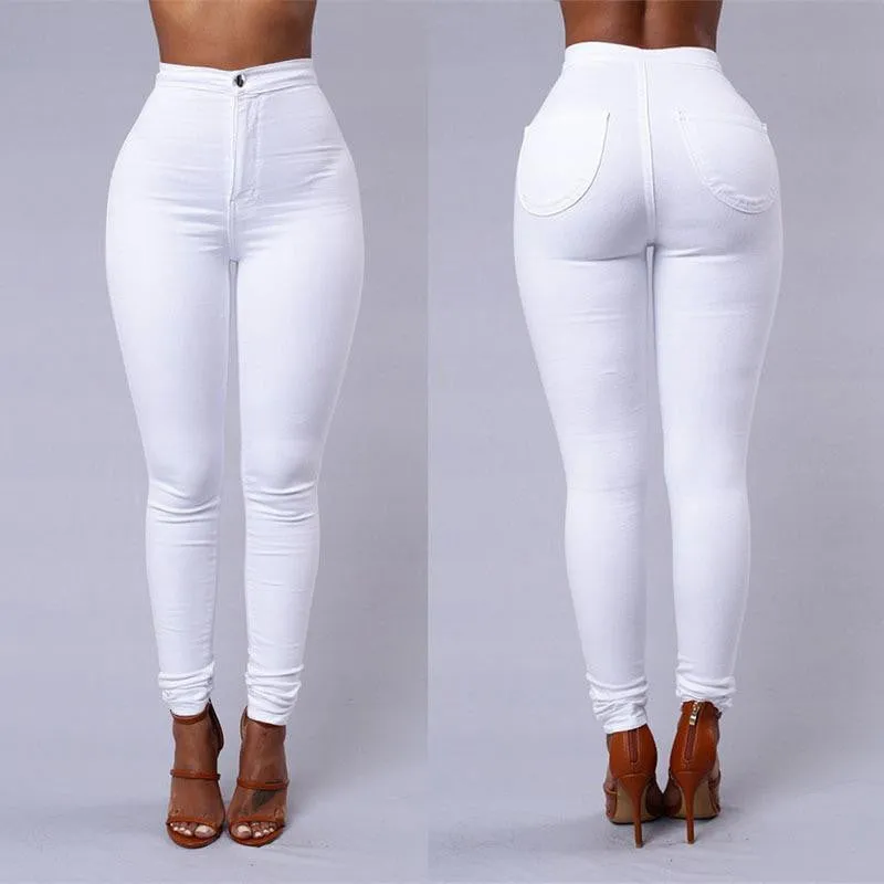 Slim professional women western-style trousers white black pants mid waist plus size formal Female Pencil Pants