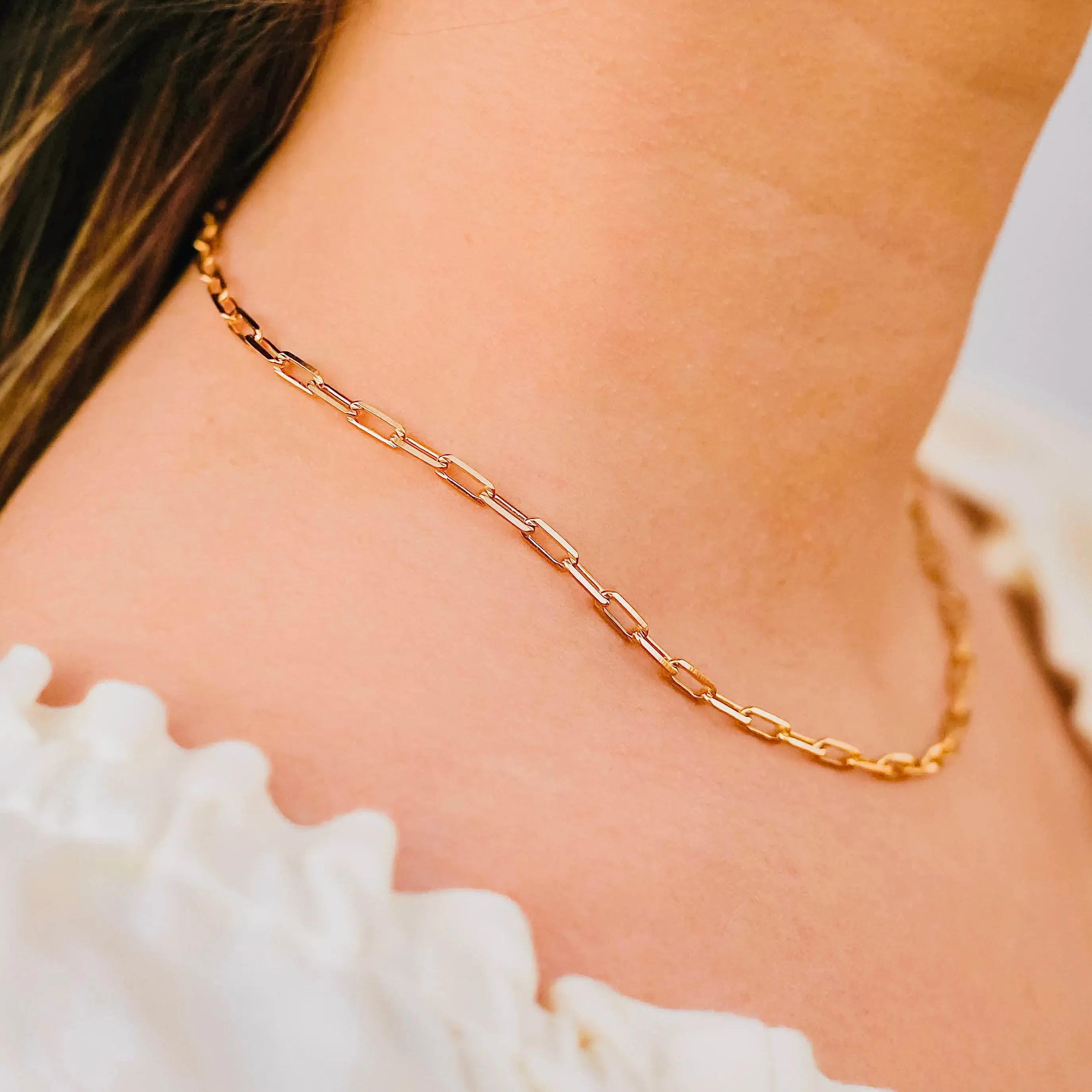 Small Link Gold-Filled Paperclip Chain