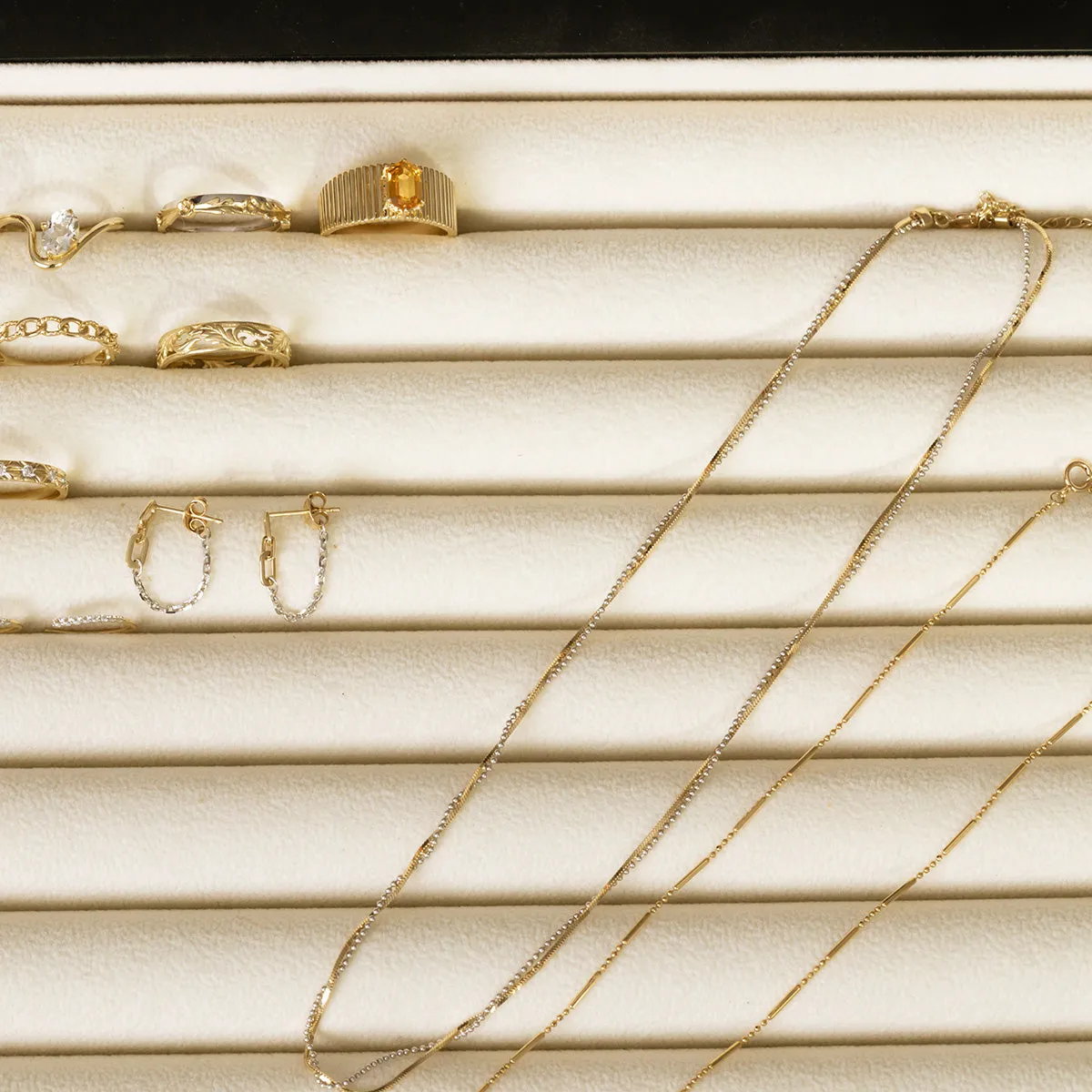 Solid Gold Twisted Mixed Metal Chain
