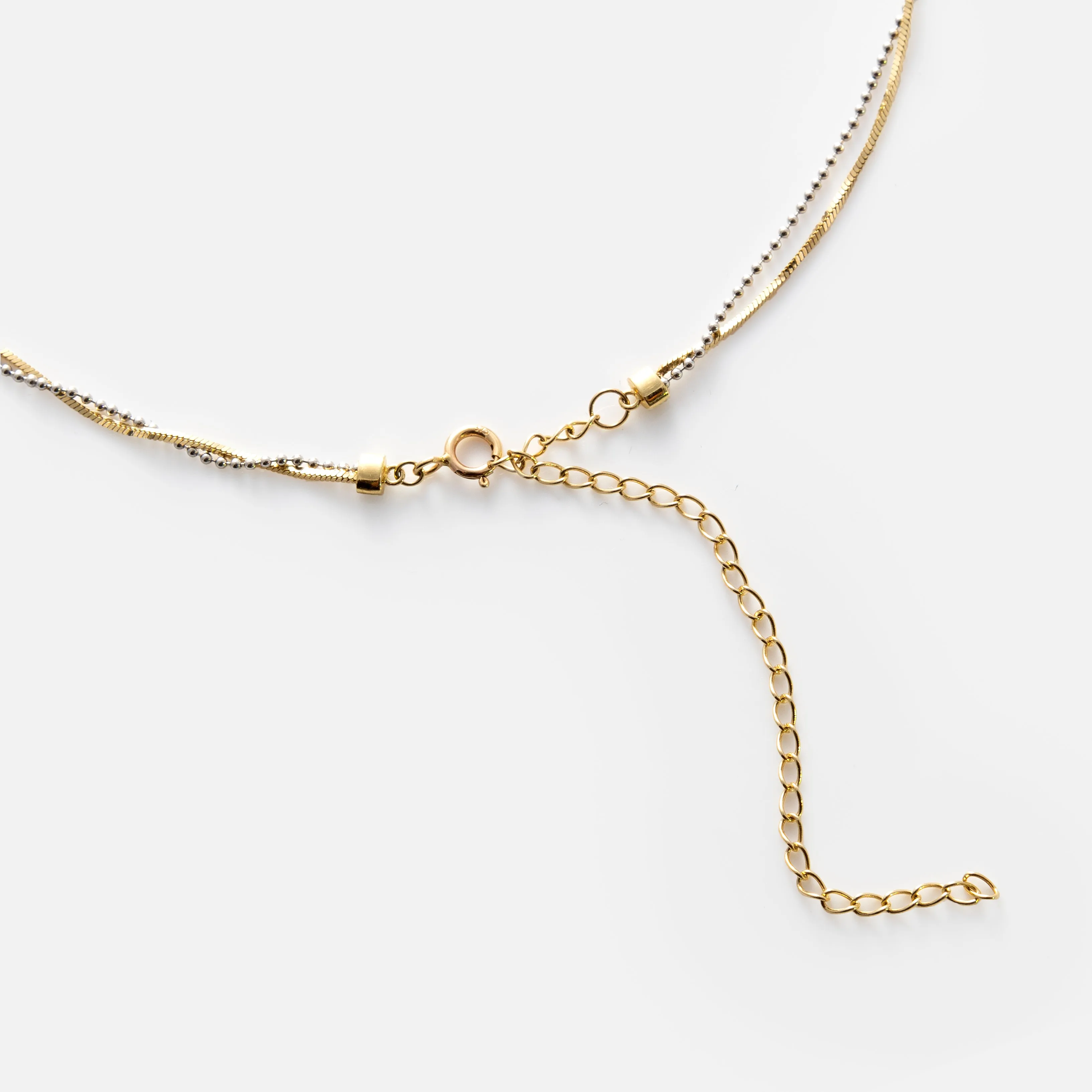 Solid Gold Twisted Mixed Metal Chain