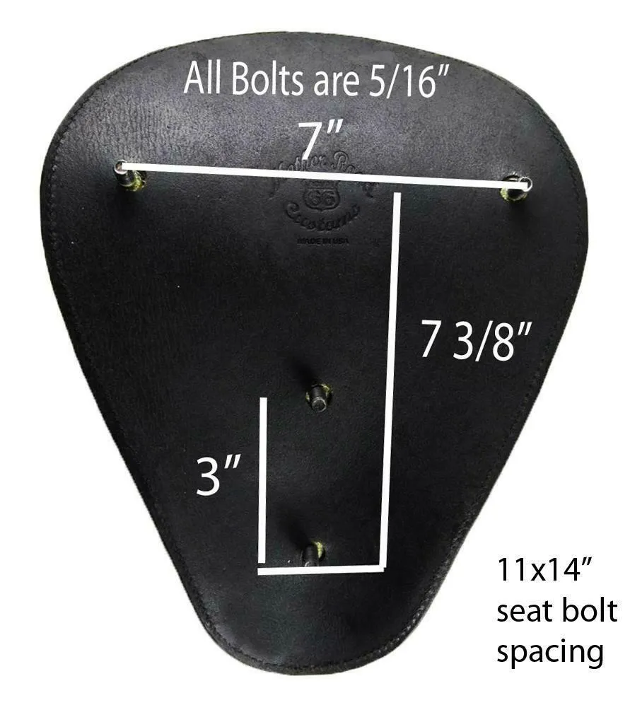 Spring Seat Harley Sportster P-Pad Chopper Bobber 11x14 Black Alligator Leather