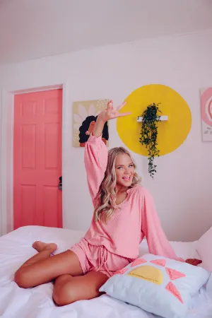 Staying In Swiss Dot PJ Set - Mauve