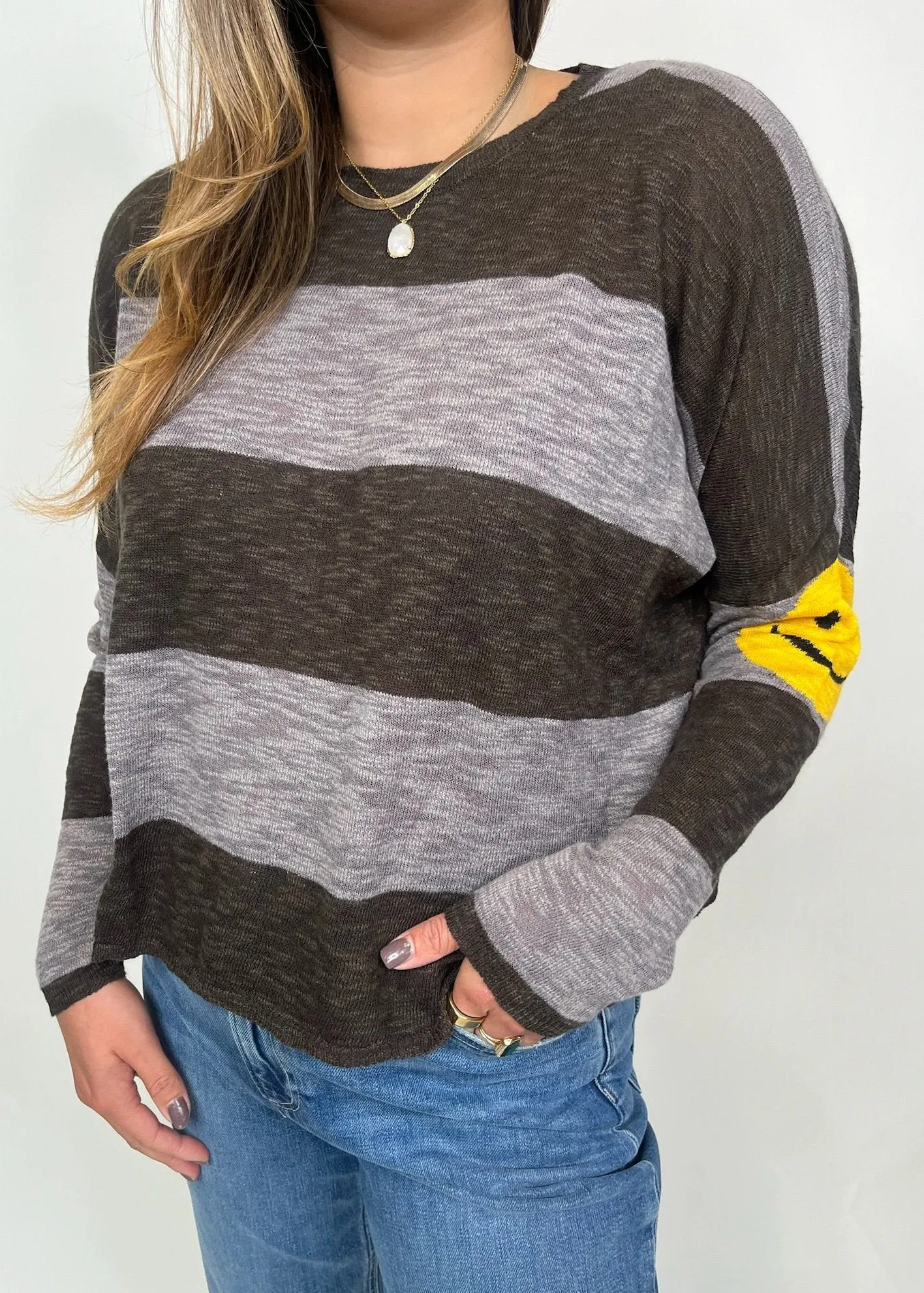 Stitch Drop Happy Face Sweater