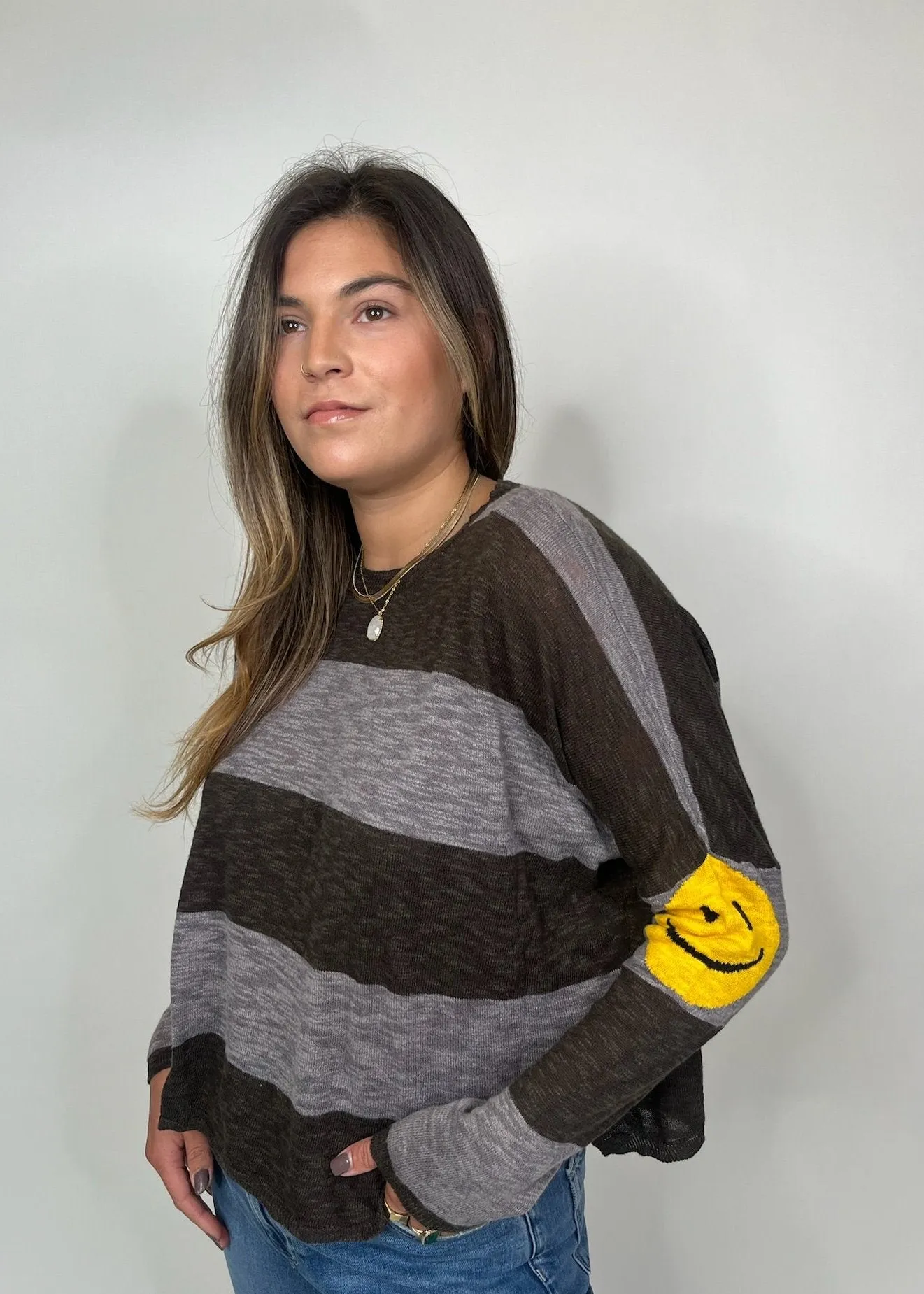 Stitch Drop Happy Face Sweater