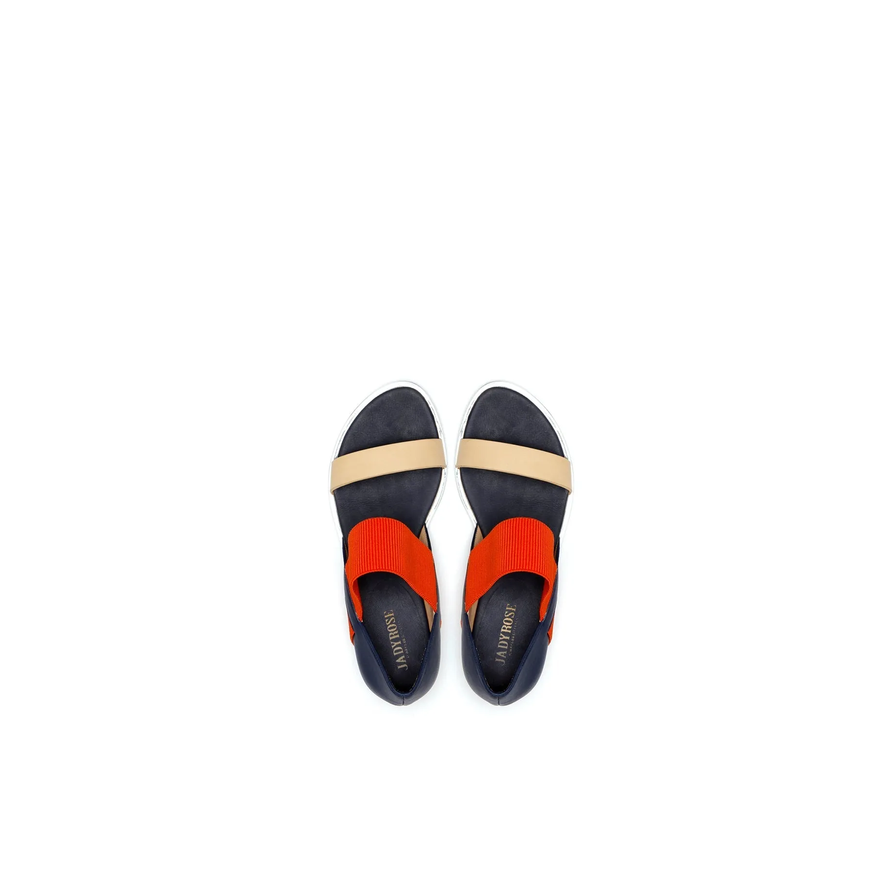 Strap-Detail Leather Sandal - Navy