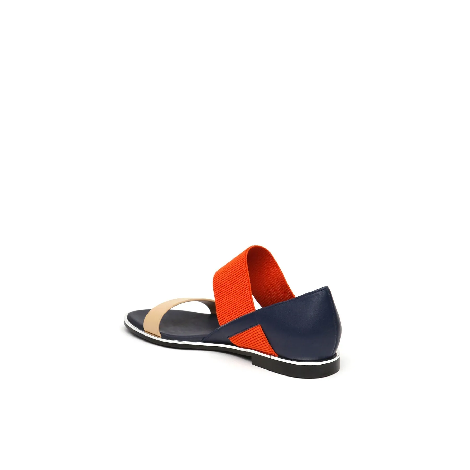 Strap-Detail Leather Sandal - Navy