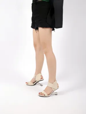 Tash Ivory Leather Elevator Heel Sandal