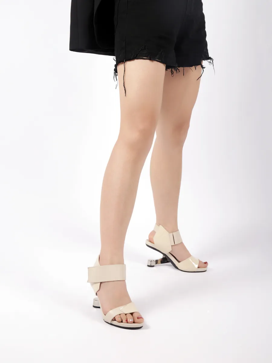 Tash Ivory Leather Elevator Heel Sandal