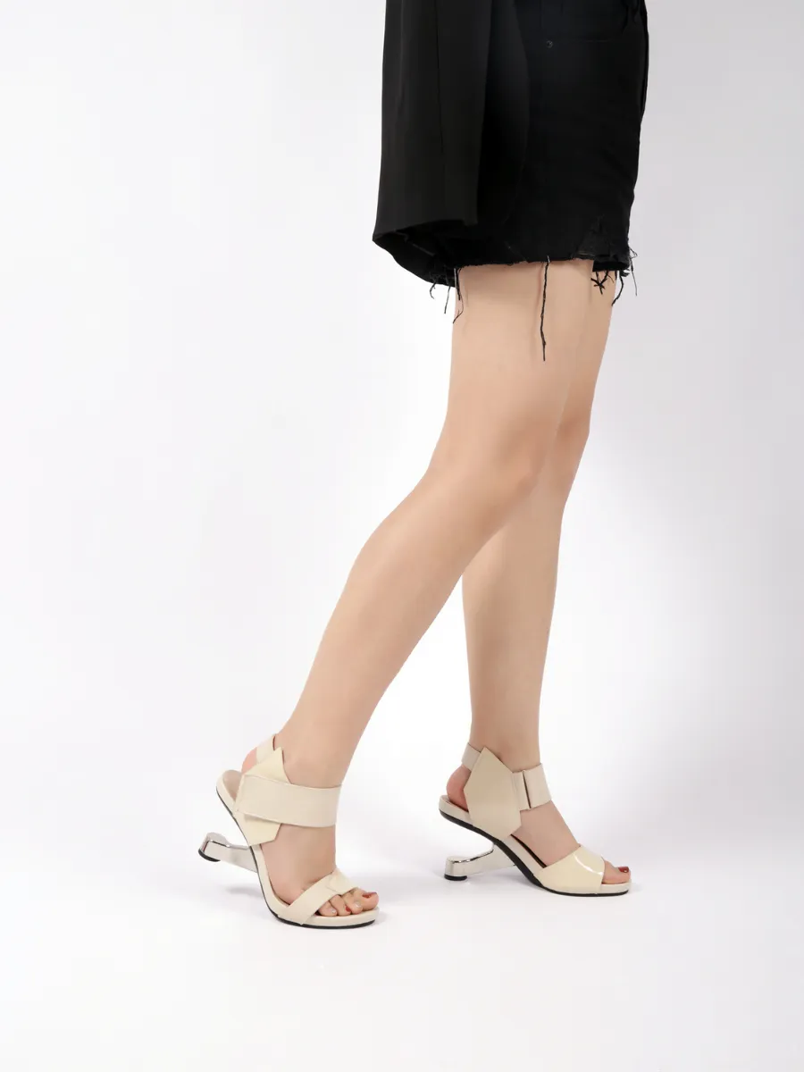 Tash Ivory Leather Elevator Heel Sandal