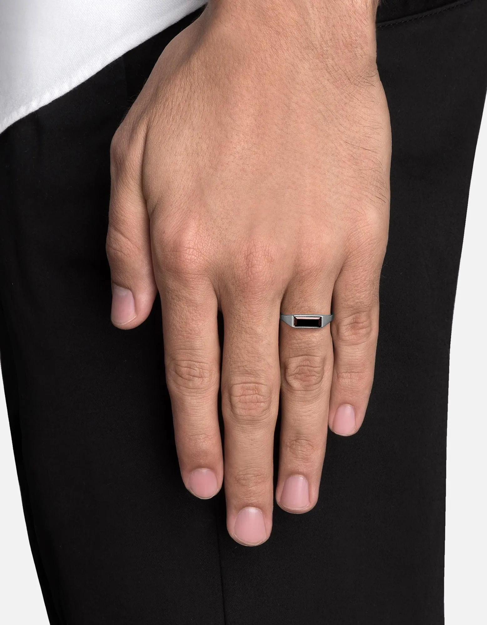 Thin Lennox Agate Ring, Sterling Silver