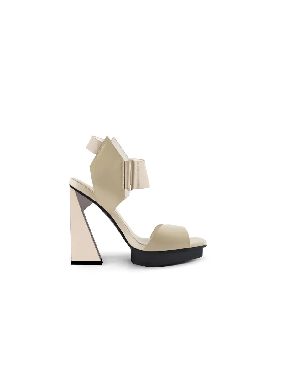 Tikoya Beige Leather Heel