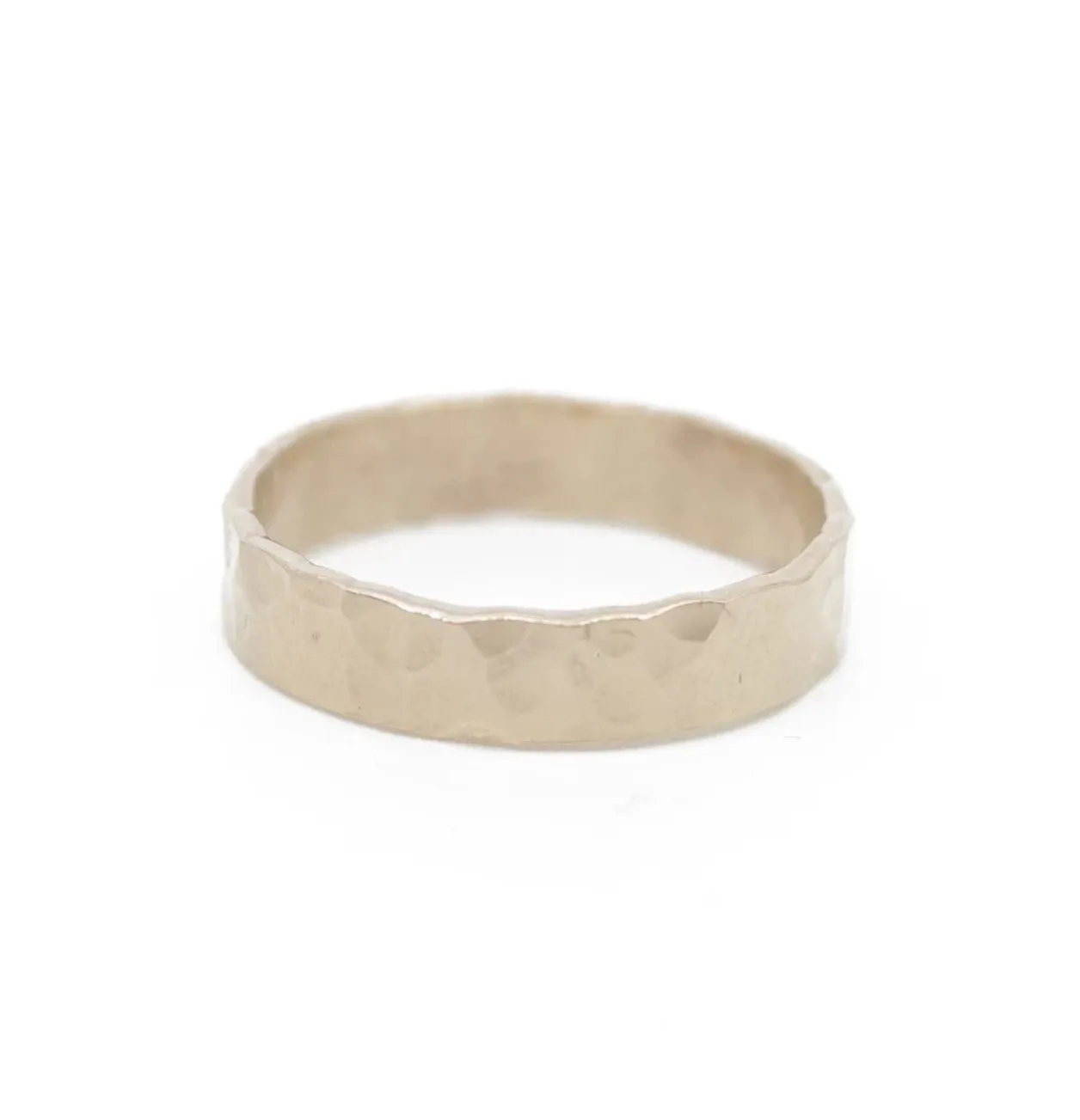 Ultra Thick Hammered Stacker in Gold