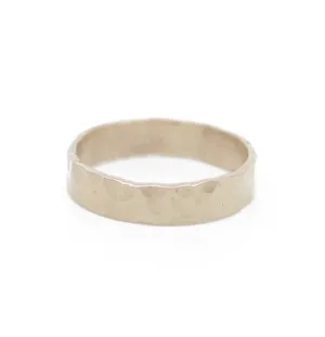 Ultra Thick Hammered Stacker in Gold