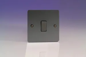 Varilight Ultra Flat Plate Iridium Black 1-Gang Light Switch XFi1D