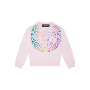 VERSACE KIDS MEDUSA HOLOGRAPHIC SWEATSHIRT PINK-MULTI