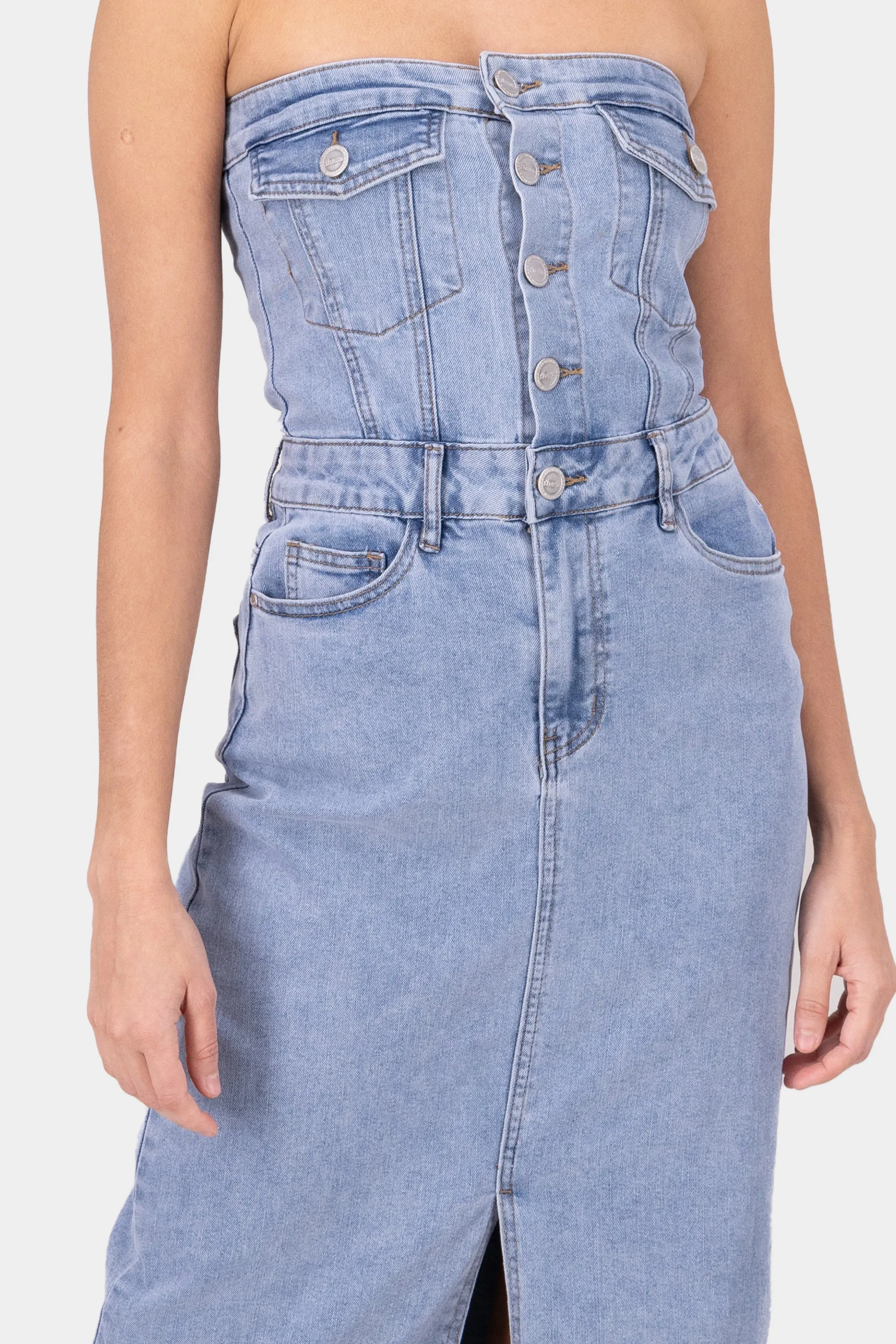 Vestido Denim Strapless