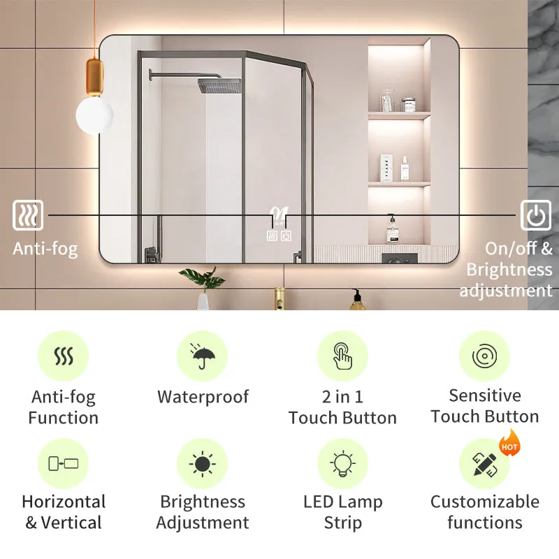 View larger image Add to Compare  Share Espelho Espejo Inteligente Espejos Con Luz Led Smart Makeup Oversized Mirror Bathroom Vanity Mirror Bath Mirrors With Led Light