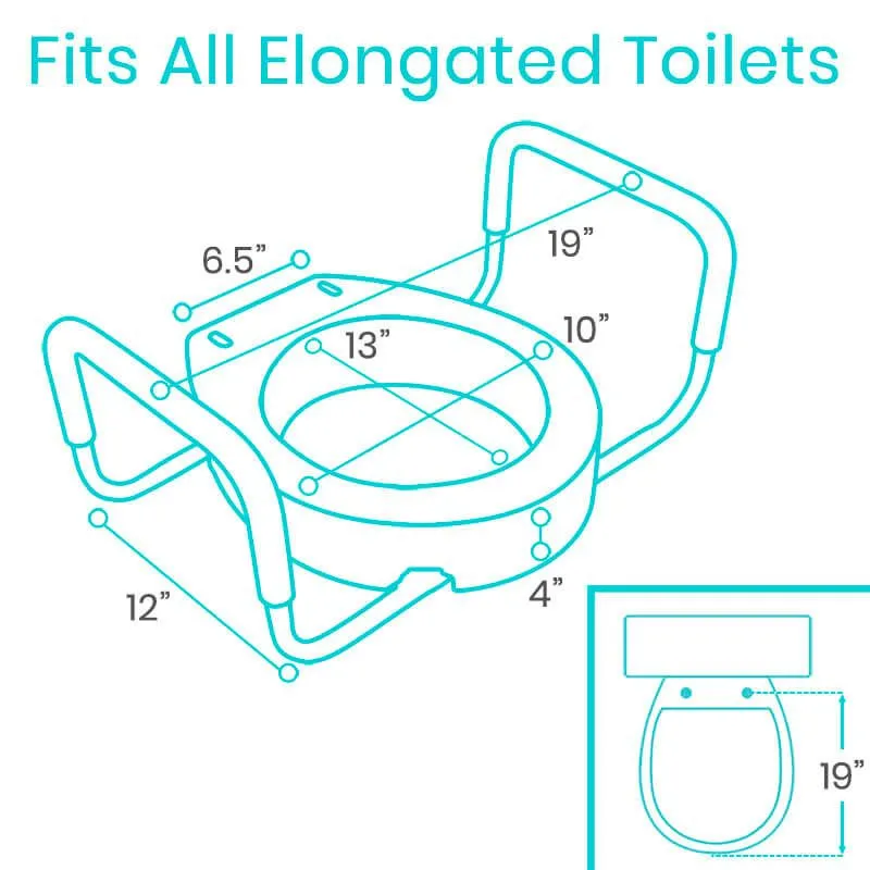 Vive Health Toilet Seat Riser with Arms