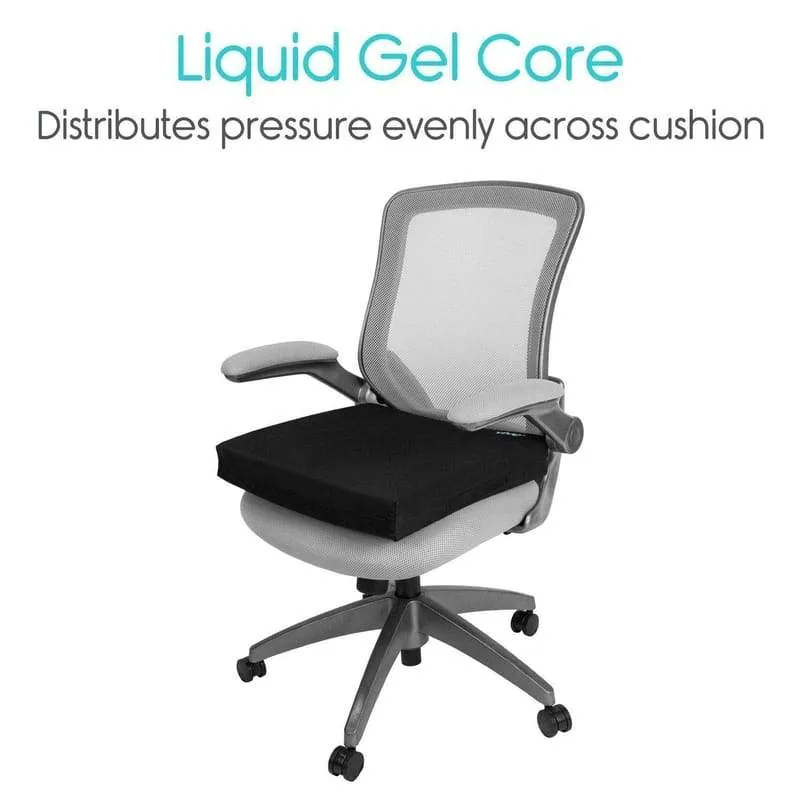 Vive Wheelchair Gel Seat Cushion - Back Support Comfort and Pain Relief
