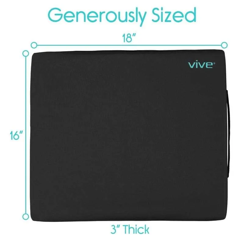 Vive Wheelchair Gel Seat Cushion - Back Support Comfort and Pain Relief
