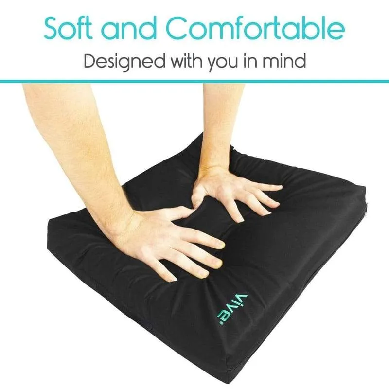 Vive Wheelchair Gel Seat Cushion - Back Support Comfort and Pain Relief