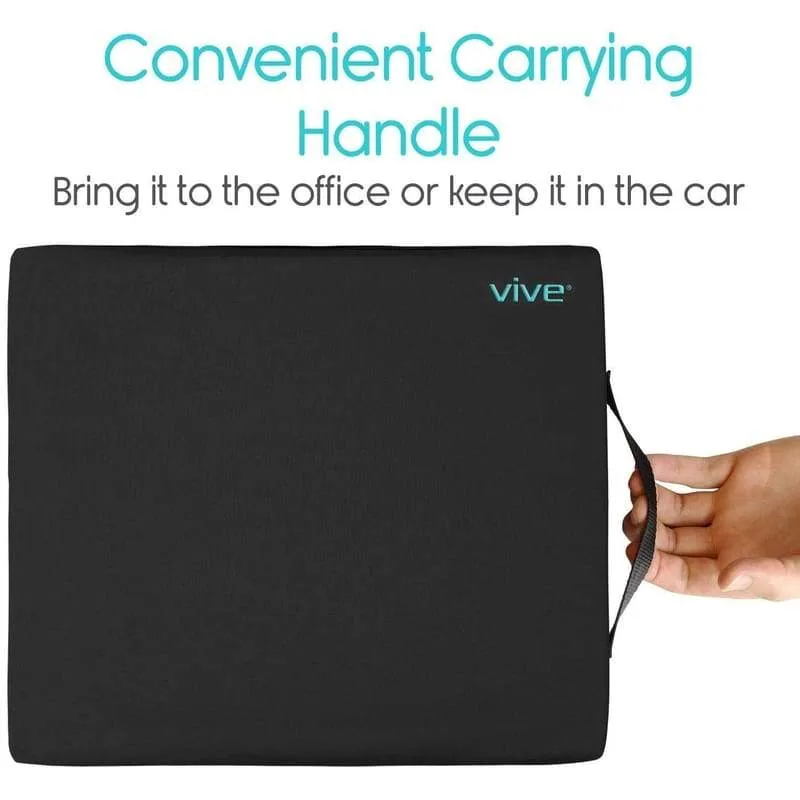 Vive Wheelchair Gel Seat Cushion - Back Support Comfort and Pain Relief
