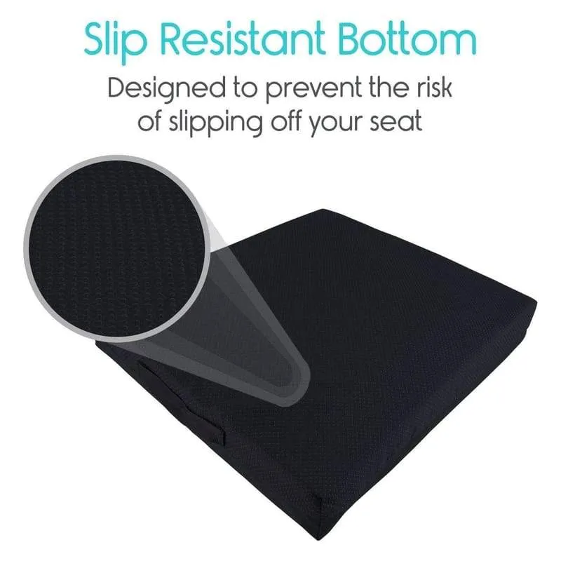 Vive Wheelchair Gel Seat Cushion - Back Support Comfort and Pain Relief
