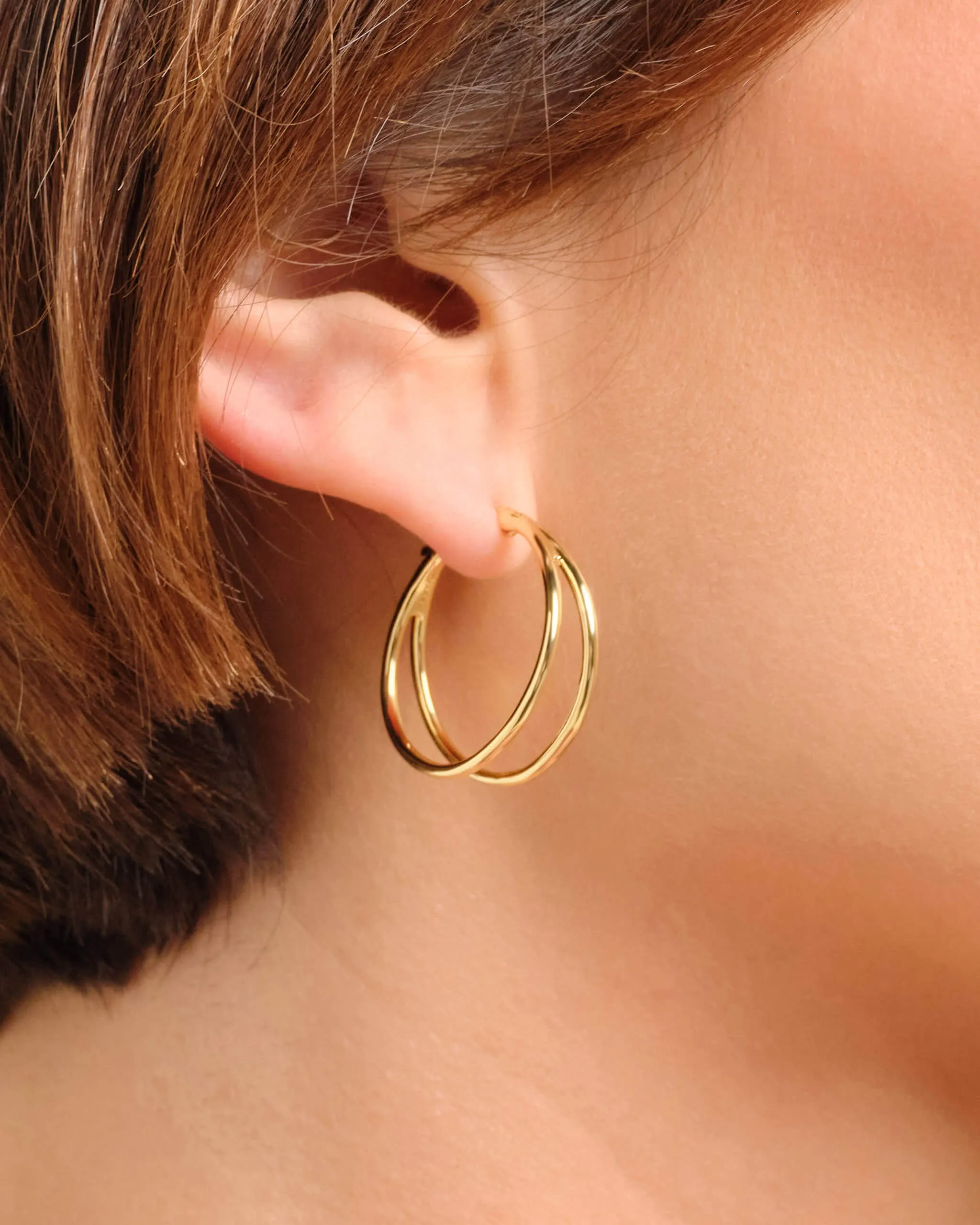 Women's Split Hoop Earrings - Gold
