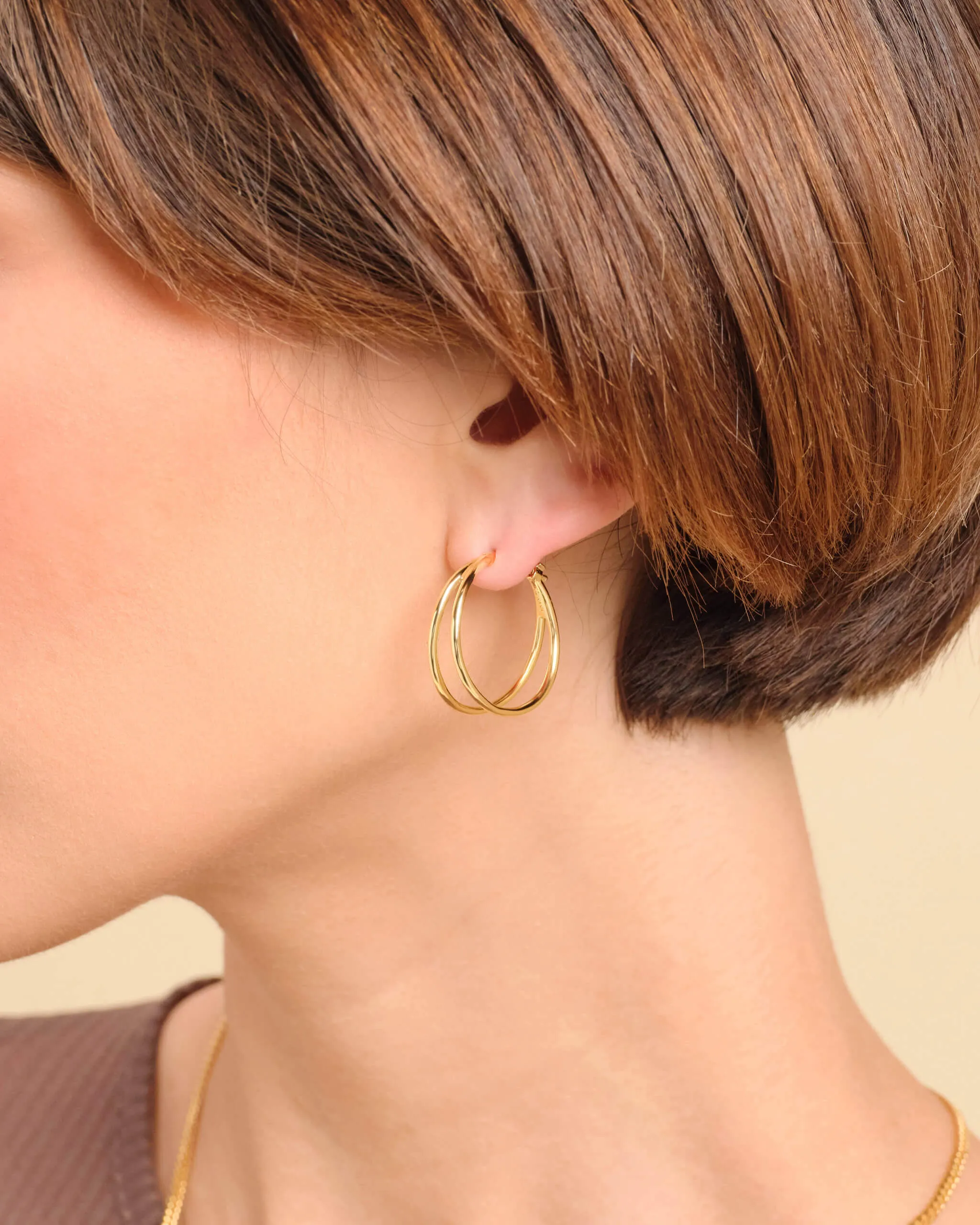 Women's Split Hoop Earrings - Gold