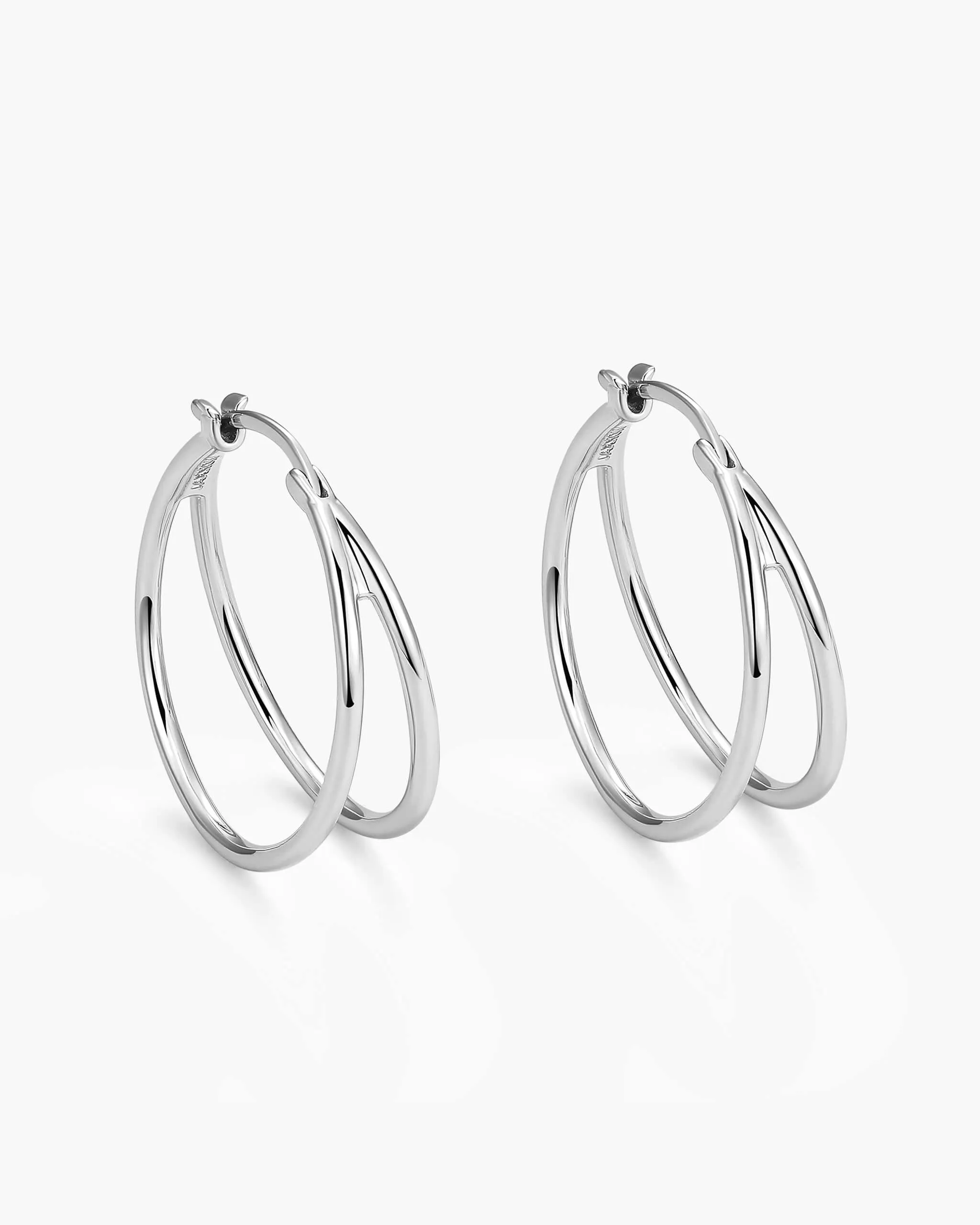 Women's Split Hoop Earrings - Silver