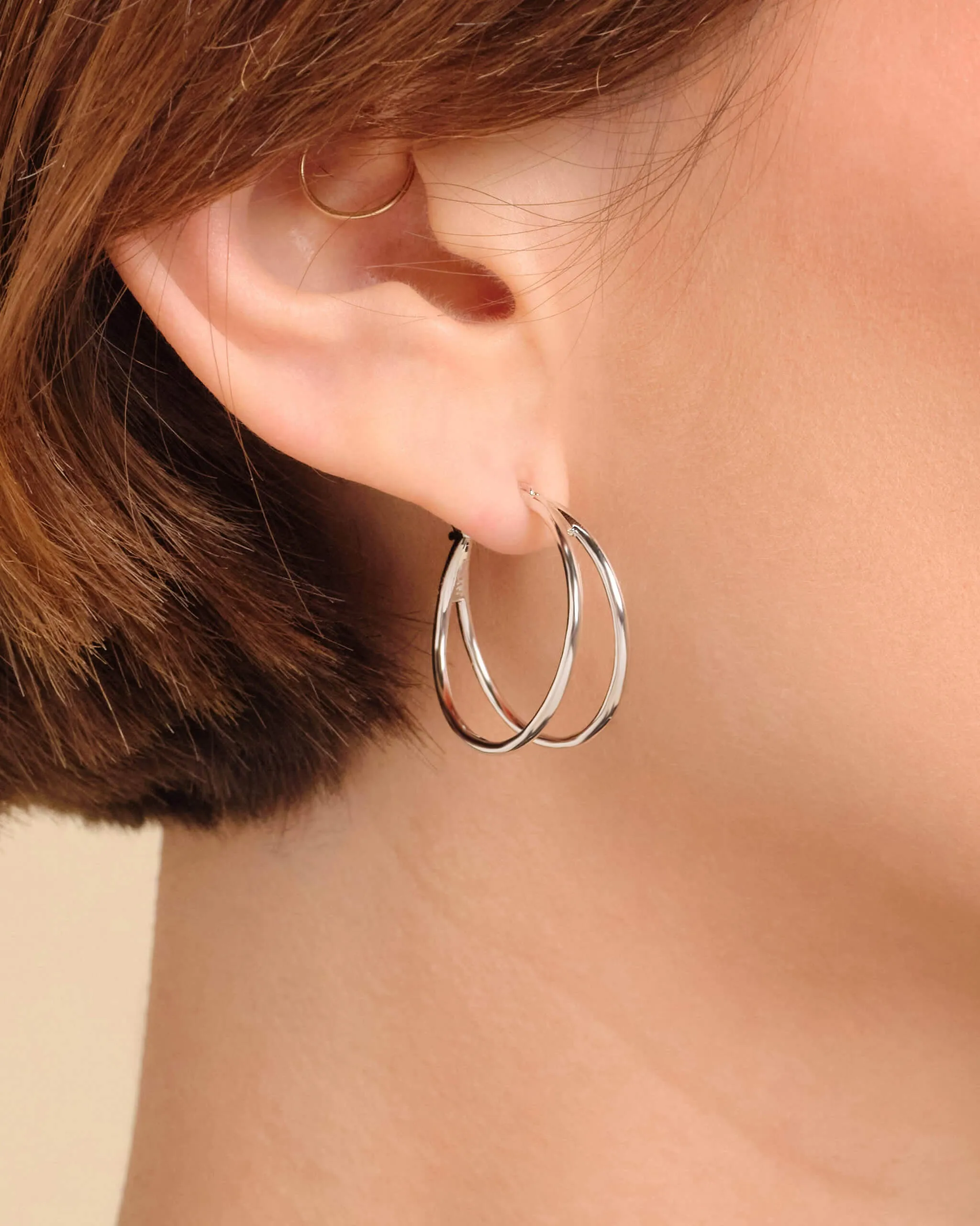 Women's Split Hoop Earrings - Silver