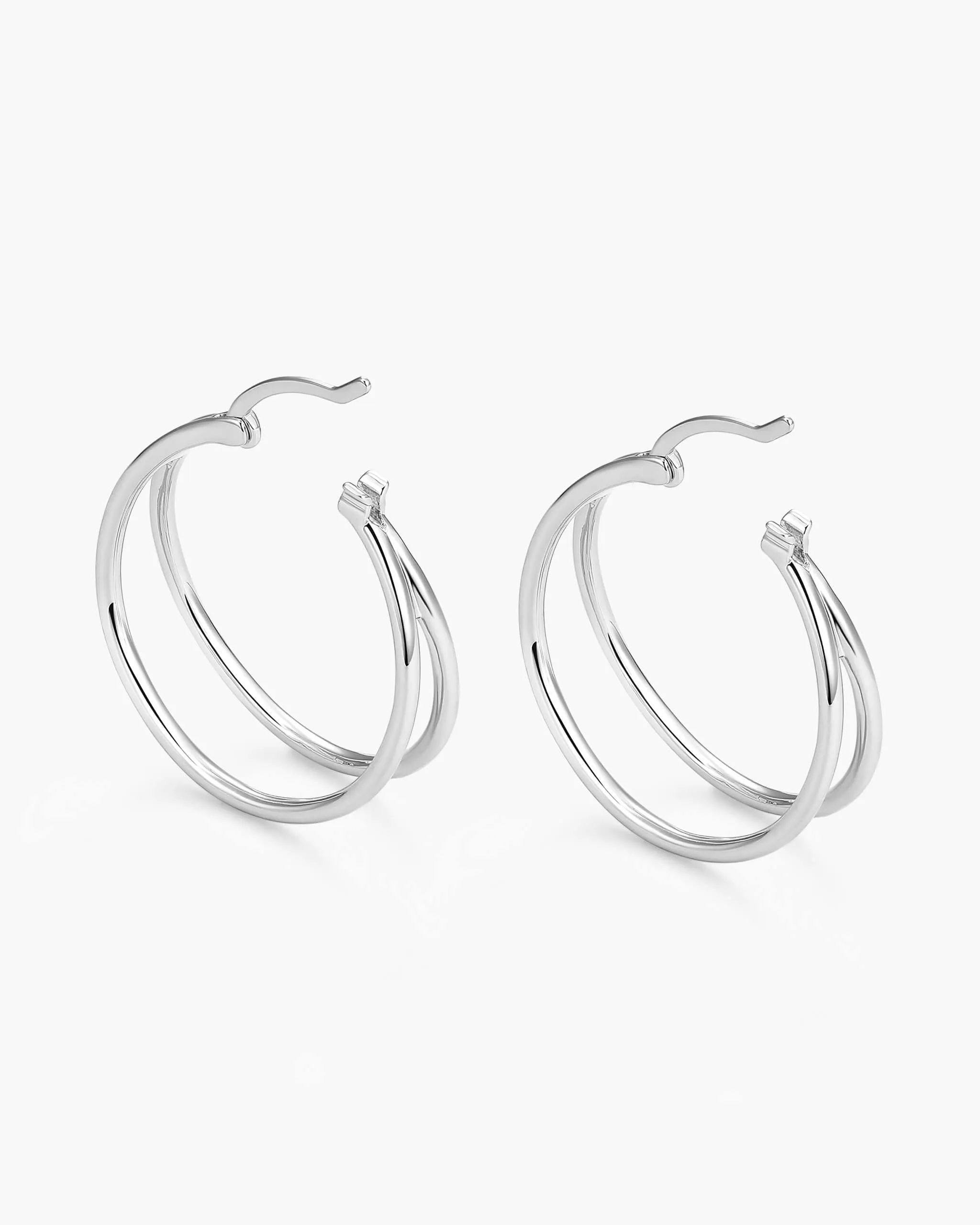 Women's Split Hoop Earrings - Silver