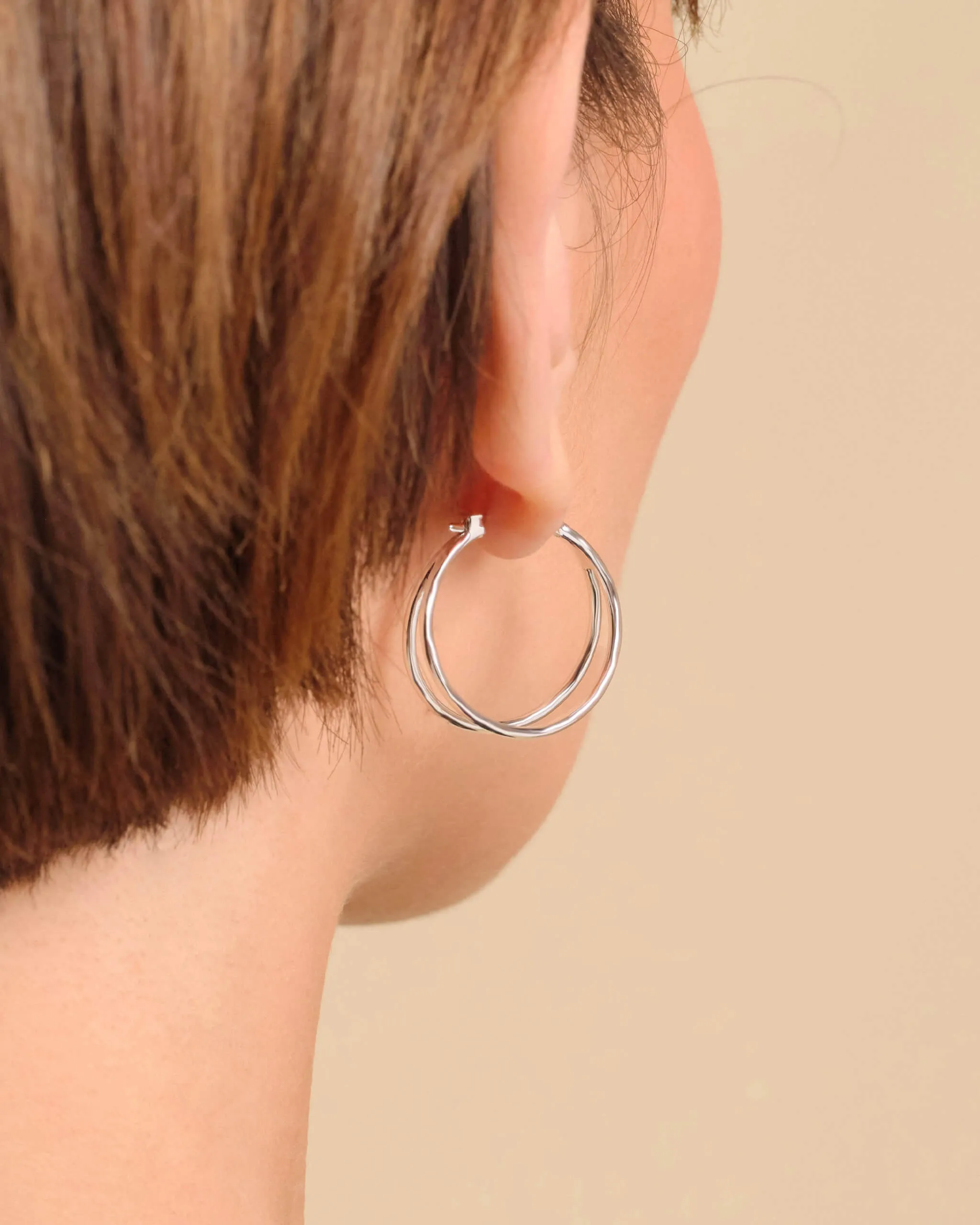 Women's Split Hoop Earrings - Silver